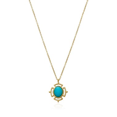 Collier Ovale Turquoise...